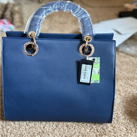 Badgley Mischka Navy and Gold Tote Bag - Picture 2 of 6